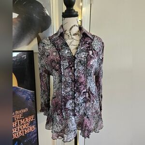 Pink & Black Paisley Blouse